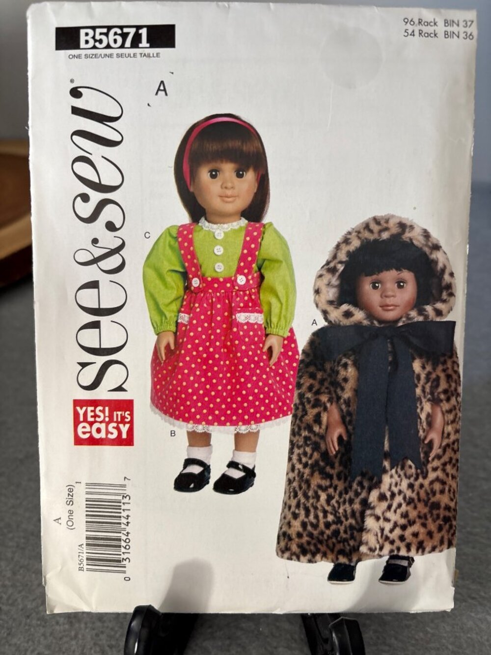 Butterick B5671 Doll Clothes Pattern Size 18" Dolls Cape Dress Designs Uncut 201
